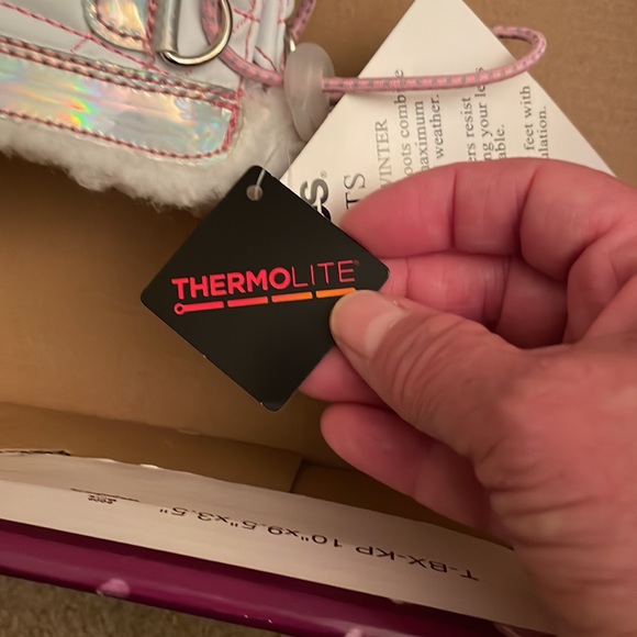 Totes Kids Ernie White & Pink Boots - Girls Size 6M - Picture 11 of 14